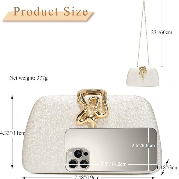 Elegant Glitter Clutch for Women – Sparkly Hard Shell Evening Purse - Picture 6 of 6